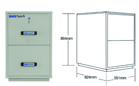 2小时2抽屉防火文件柜尺寸